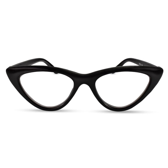 2SeeLife Premium Cat Eye TR-90 Reading Glasses for Women – Narrow–Medium Fit, Sturdy Frame, Spring Hinges, Stylish Readers, Black, 1.00