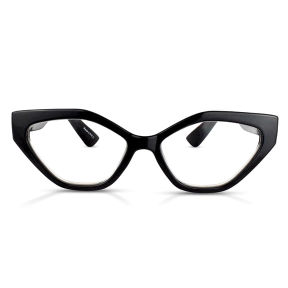 2SeeLife Oversized TR-90 Cat Eye Reading Glasses for Women – Medium-Wide Fit, Sturdy Frame, Premium Geometric Readers, Black, +3.00