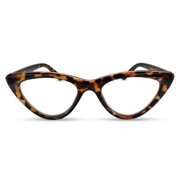 2SeeLife Premium Cat Eye TR-90 Reading Glasses for Women – Narrow–Medium Fit, Sturdy Frame, Spring Hinges, Stylish Readers, Brown Tortoise, +1.25