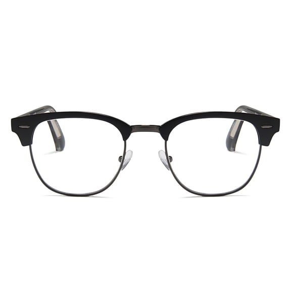 2SeeLife Premium Half Rim Reading Glasses Women & Men - Fits all Face Shapes, Metal & Sturdy Readers, Spring Hinges, Black, +1.25