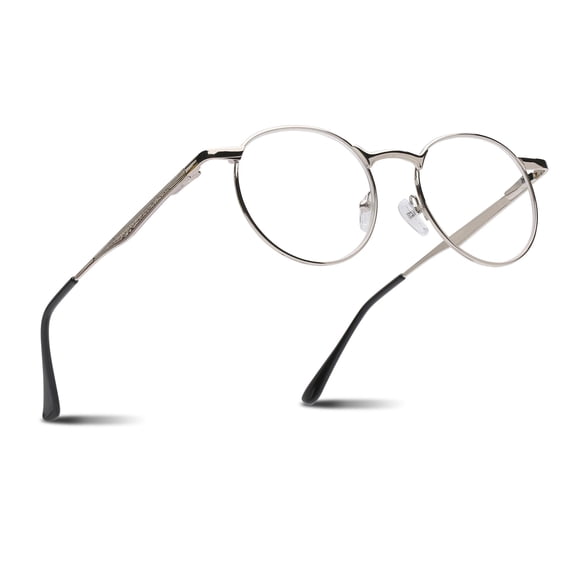 2SeeLife Round Metal Wire Rimmed Reading Glasses for Men & Women – Medium–Wide Fit, Durable, Spring Hinges, Premium Readers, Silver, +1.25