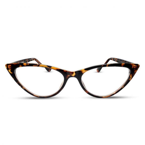 2SeeLife Cat Eye Reading Glasses for Women – Vintage Designer Readers, Lightweight Frame, Spring Hinges, Narrow-Medium Fit, Brown Tortoise, +2.75