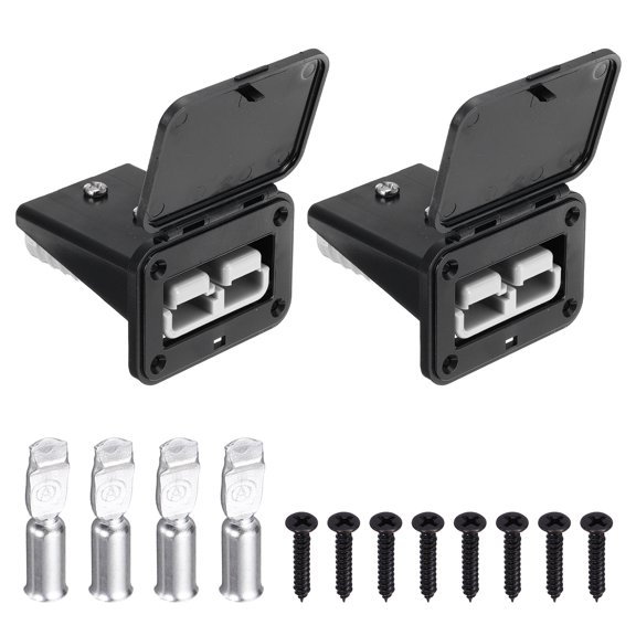 2Set 1/0AWG,2AWG,4AWG 220A Embedded Plug Mounting Panel with Dust Cover,Grey