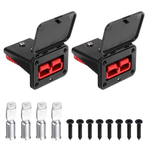 2Set 1/0AWG,2AWG,4AWG 220A Embedded Plug Mounting Panel with Dust Cover,Red