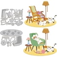 thumbnail image 1 of 2Set 14Pcs Chair and Cats Cutting Dies for Card Making Metal Sofa Cats Die Cuts Embossing Stencils Cutting Dies Template for Scrapbooking Paper Decoration Journal Craft Decor, 1 of 9