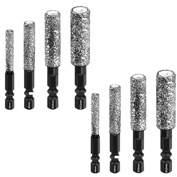 2Set 2-in-1 Hexagonal Shank Brazing Dry Drilling Specialized Hole Opener, 6/8/10/12mm Diamond Hole Saw Kit, Diamonds Cores Drill Bits, Hexagonal Shank Hole Opener Drill Bit for Tile, Metal(xxw)