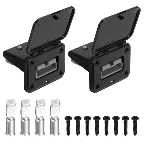 2Set 2AWG,4AWG,6AWG 220A Embedded Plug Mounting Panel with Dust Cover,Grey