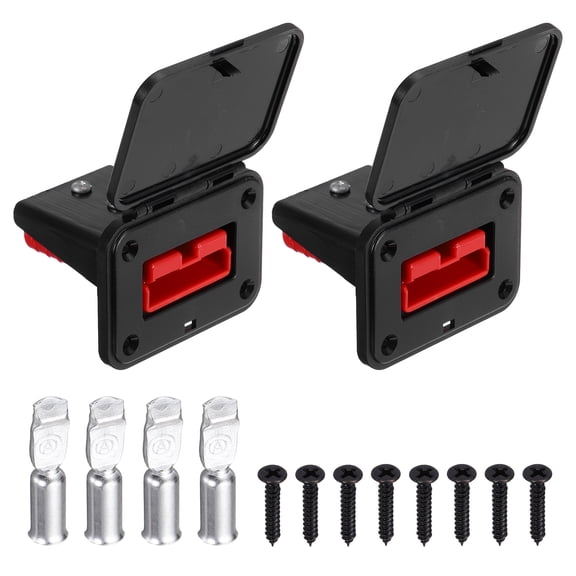 2Set 2AWG,4AWG,6AWG 220A Embedded Plug Mounting Panel with Dust Cover,Red