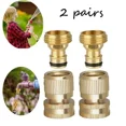 thumbnail image 1 of 2Set 3/4"Garden Hose Quick Connector Solid Brass Female Male Hose Thread Fitting, 1 of 6