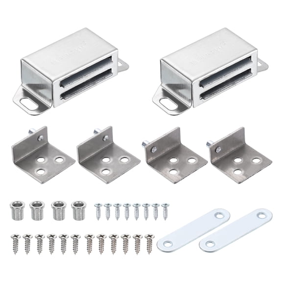 2Set 35x41mm Concealed Shaft Door Hinges with Magnetic Catch, Silver