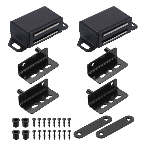 2Set 40x26mm Concealed Shaft Door Hinges with Magnetic Catch, Black