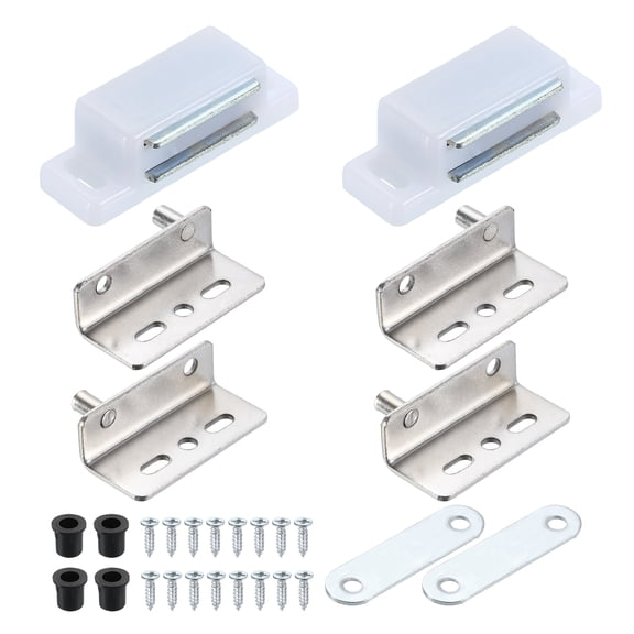 2Set 40x26mm Concealed Shaft Door Hinges with Magnetic Catch, Silver
