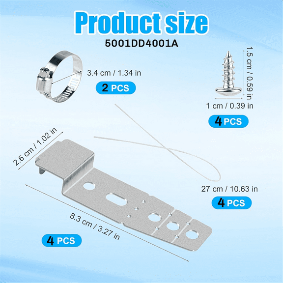 2Set 5001DD4001A Dishwasher Mounting Bracket Kit, 5001DD4001A Dishwasher Mounting Clips Under Counter Mounting Brackets