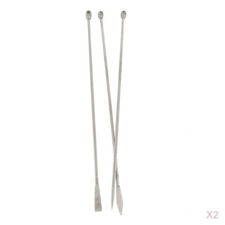 2Set 6Pcs Pieces Stainless Steel Lab Micro Spoon Spatula for Powders