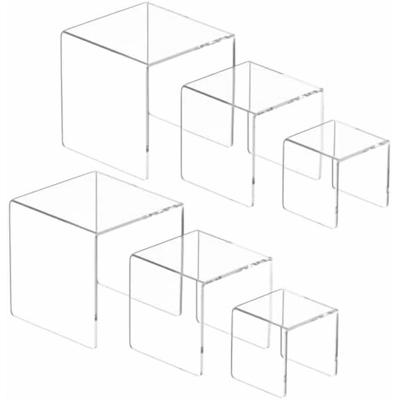 2Set Acrylic Risers Display for Funko POP Figures,Clear Cake Stands for Candy Dessert Table Decorations-5"x6"x7"