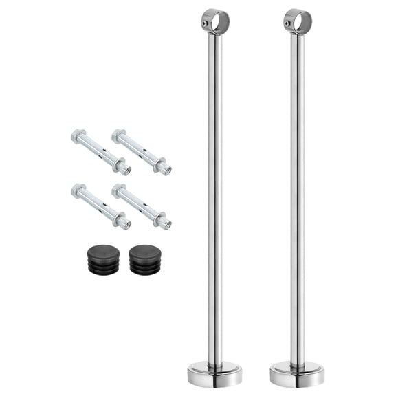 2Set Ceiling Mount Bracket Fit 1.02" Pipe Curtain Rod Holder, 19.69" Length
