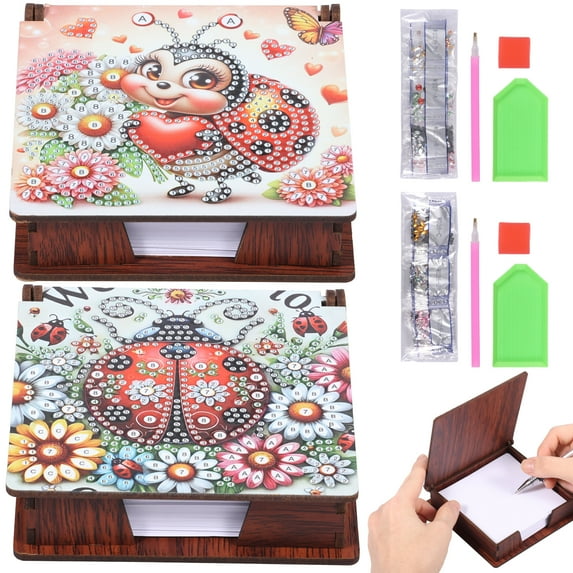 2Set Diamond Art Kit Diamond Painting Kit Note Box Memo Paper Storage ...