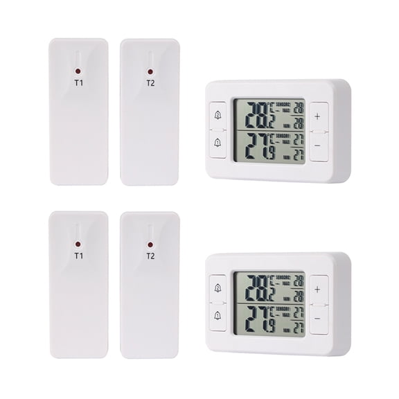 2Set Household Refrigerator Cold Storage Electronic Thermometer One Tow Two Wireless Transmission Thermometer with Alarm