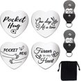thumbnail image 1 of 2Set Love Forever Love Heart Pocket Hug Token Long Distance Relationship Gifts Double Sided Engraved Hug Token Coins Keepsake with PU Leather Keychain for Family Friend Lover Graduation, 1 of 7