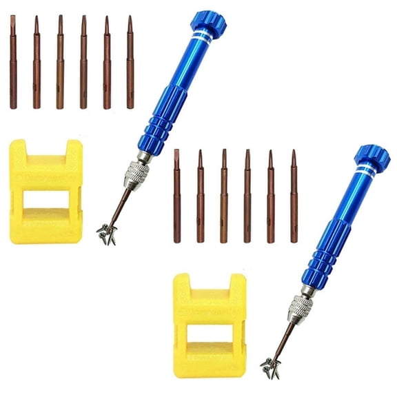 2Set Magnetic 6 In 1 Tiny Screw Driver Kit, Small Screwdriver Set Perfect Mini Screws For Cell Phones, Watch