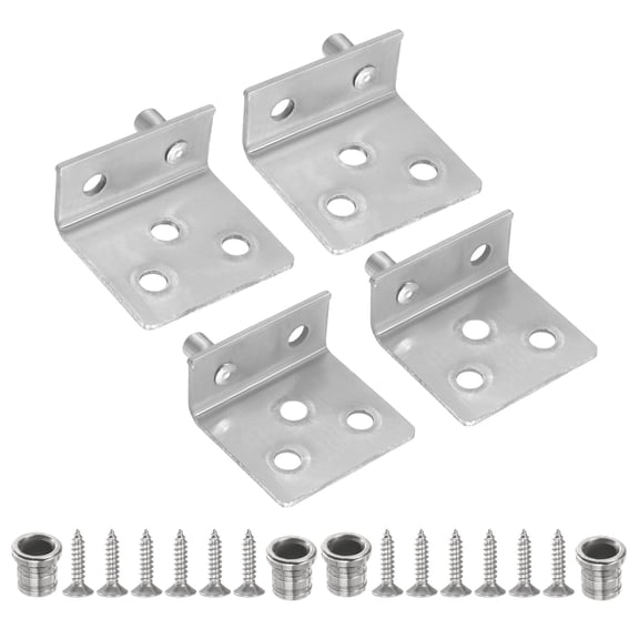 2Set Pivot Hinge, 35 x 32 mm Concealed Shaft Door Hinges with Bushing, Silver