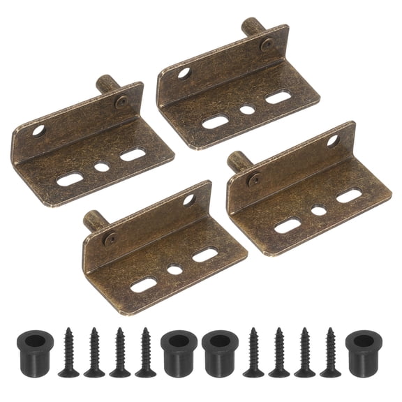2Set Pivot Hinge, 40 x 18 mm Concealed Shaft Door Hinges with Bushing, Bronze