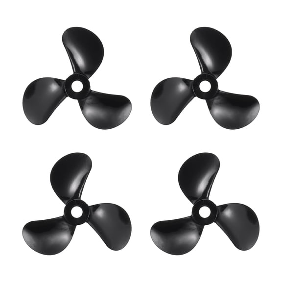 Uxcell 2Set RC Boat Propeller, 3 Blades Propellers 3mm Hole Dia 32mm OD CW Clockwise Rotating Drill Propeller for RC Boat Hobbies, DIY Ship Model, Black