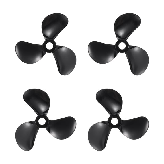 Uxcell 2Set RC Boat Propeller, 3 Blades Propellers 4mm Hole Dia 40mm OD CW Clockwise Rotating Drill Propeller for RC Boat Hobbies, DIY Ship Model, Black