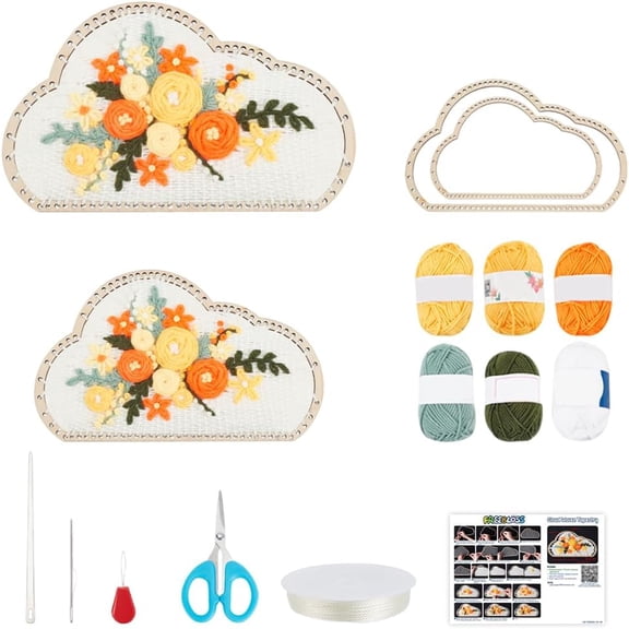 2Set Tapestry Weaving Kit Cloud Style Weaving Wall Hanging Boho Wall Hanging Craft Weaving Kit