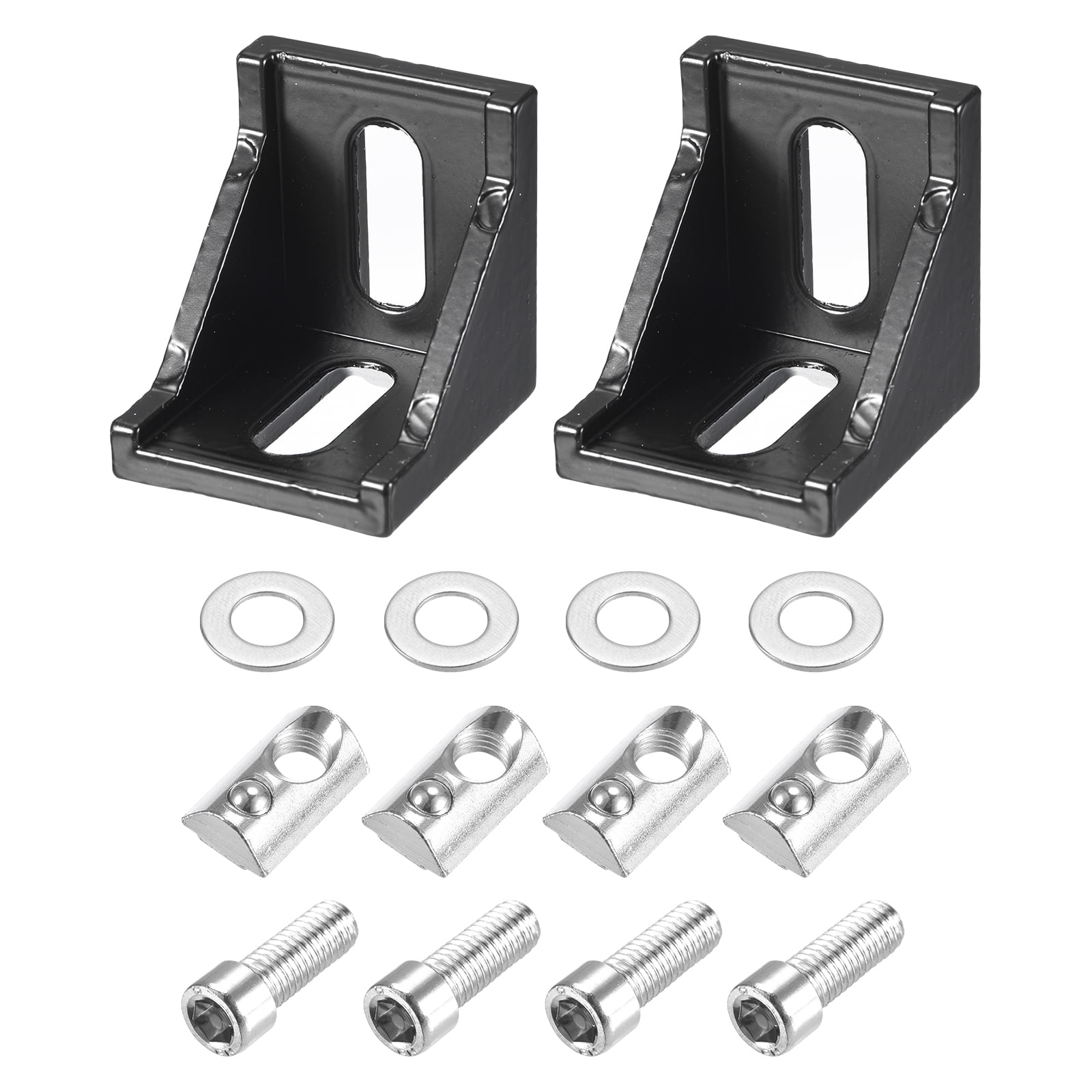 2Sets 4040 European Inside Corner Bracket Gusset Kits 38x38x35mm Black ...