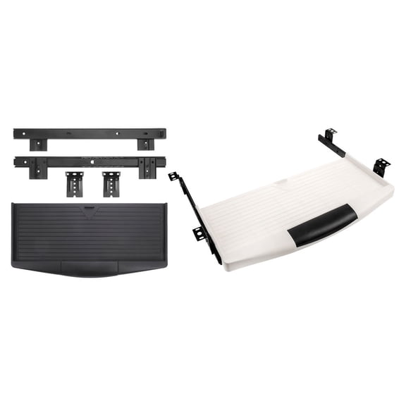 2Sets Adjustable Computer Keyboard Tray with Slide Out Mouse Platform and Pen Holder for Home and Office