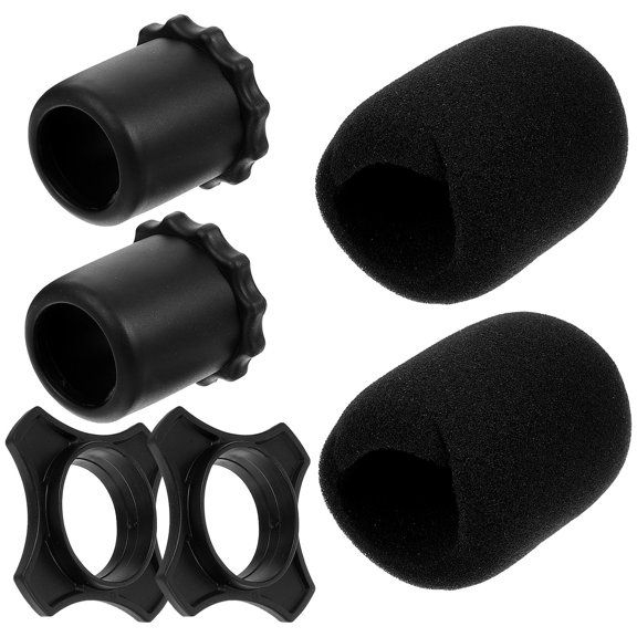 LITINKIMI 2Sets Black Microphone Sponge Covers Windproof Soft Sleeve for Conference Microphones