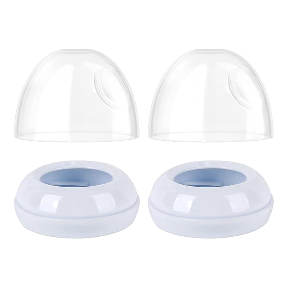 2Sets Bottle Rings and Caps for Philips Avent Natural Bottles, Replacement Screw Ring Collars