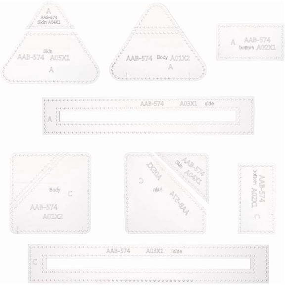 2Sets Card Bag Templates 2Styles Clear Acrylic Card Holder Leather Pattern Stencil Template DrawingsSet Certificates Case Templates for Card Bag Leather Hand Craft DIY Tool