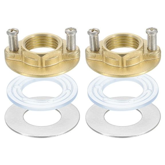 2Sets Female Thread Hex Lock Nut 3/4inch (19mm) Stainless Steel 304 Single Hole Faucet Lock Nuts with Gasket