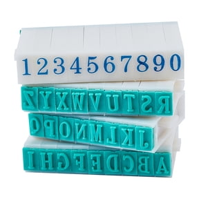2Sets Plastic Detachable Letter A-Z Number 0-9 Digits Combination Stamps Set Rectangle White
