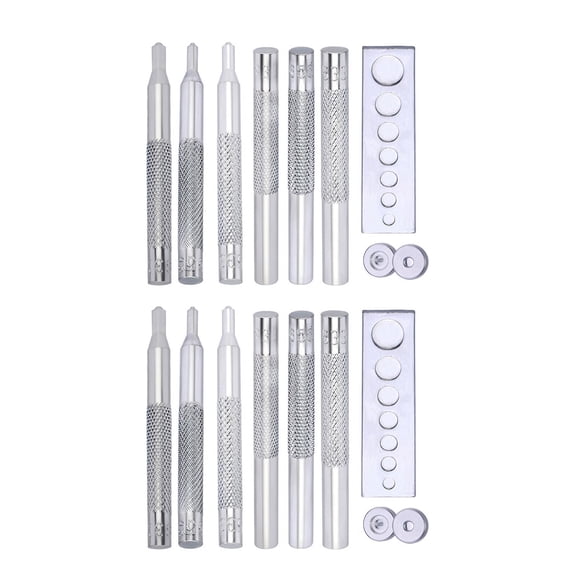 2Sets Press Studs Fixing Tool Button Fastener Installation Tool for Leather Stitching, Leather Belt, Jackets, Tent