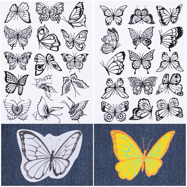 2Sheets Butterfly Water Soluble Embroidery Patterns Stabilizers