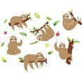 thumbnail image 1 of 2Sheets Cute Sloth Wall Stickers Peel and Stick Wall Decals Removable Self Adhesive Vinyl Wall Stickers, 1 of 7