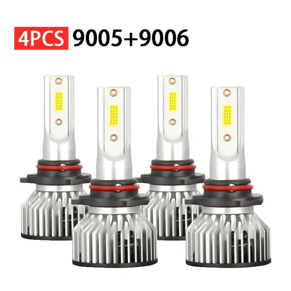 2Side 9005+9006 LED Headlight Bulb Combo 6000K White For Chevy Corvette C5 1997-2004