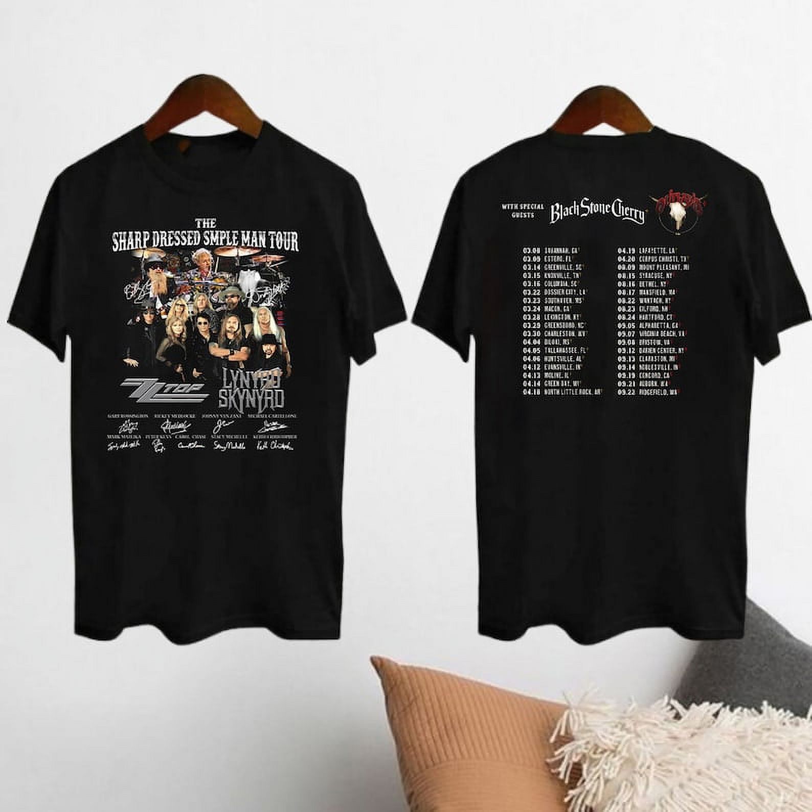 2SidezChicagoX Lynyrd Skynyrd ZZ Top Tour 2024 Shirt, Sharp Dressed