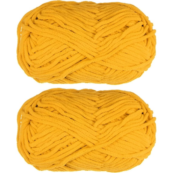 2Skeins Chenille Yarn Blanket Yarn 2x100g/7.1oz #6 Super Bulky Polyester Soft Knitting for Crochet Weaving Bag Scarf Hat