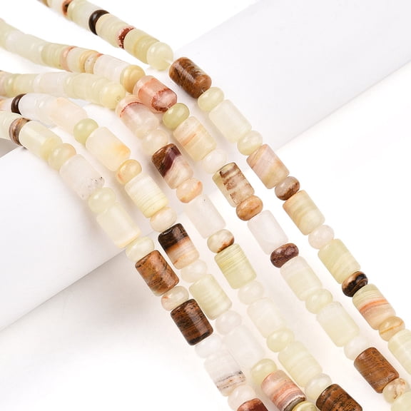 2Strand Natural Afghan Jade Beads Strands Column & Rondelle Beads 8~8.5x6~7mm Hole: 0.7mm Rondelle: 5.5~6.5x3~4mm about 63~66pcs/strand