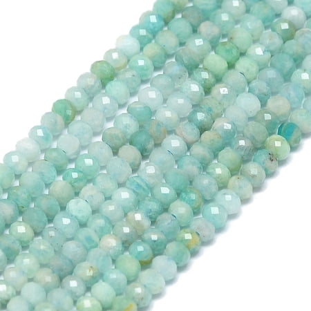 2Strand Natural Amazonite Beads Strands Faceted Rondelle 2~2.5x2mm Hole: 0.5mm 223~226pcs/strand 14.96~15.16 inch(38~38.5cm)