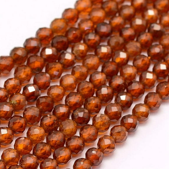 2Strand Natural Garnet Beads Strands Faceted Round 2mm Hole: 0.5mm 210~220pcs/strand 15.7 inch(40cm)