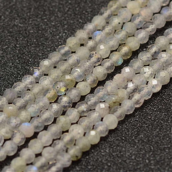 2Strand Natural Labradorite Beads Strands Faceted Round Grade A 2mm Hole: 0.5mm about 155~160pcs/strand 15.3 inch(38~39cm)