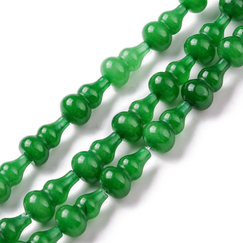 2Strand Natural White Jade Beads Strands Dyed Gourd Green 17.5~18.5x9.5~10mm Hole: 1.2mm about 23~24pcs/strand 16.14~16.34 inch(41~41.5cm)
