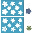 thumbnail image 1 of 2 Styles Flower Stencil Reusable Acrylic Spring Summer Floral Small Flowers Boho Stencils Jewelry Making Template for Painting on Wood Canvas Paper Fabric Walls Furniture 5x3.5 Inch, 1 of 9