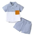 thumbnail image 1 of 2T 3T Girls Clothes Size 6 4T Boy Clothes Boys Button Down Shirt and Shorts Outfit Set Toddler Kid Boys Clothing Sets Blue, 1 of 9