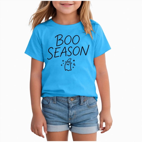 2T 3T Toddler Halloween Shirt for Girls Ghost Graphic Tshirts Kids Spooky Season Short Sleeve Tee Cute Kids Tops Girls Clothes Size 2-3T